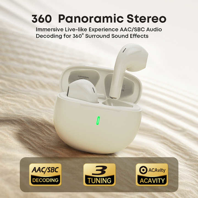 หูฟังและไมโครโฟน ความจุแบตเตอรี่ 250mAh กล่องหูฟังลดเสียง Bluetooth ด้วยลดเสียงและเวลาชาร์จ 1-2 ชั่วโมง
