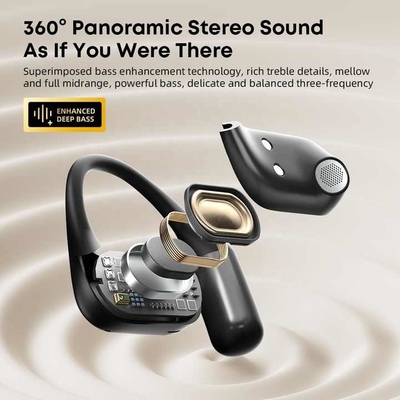 หูฟังและไมโครโฟน Bluetooth V5.4 สแตนดาร์ด หูฟังและไมโครโฟน Open-ear Form Factor For Mp3 / Cellphone / PC ความเข้ากันได้