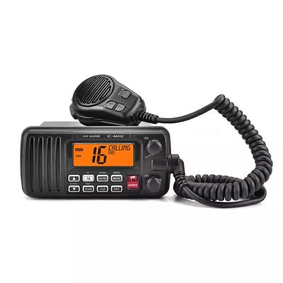 IC-M412 วิทยุสื่อสารทางทะเล VHF กันน้ำ 25W พร้อมระยะ 0-30 กม. และสถานีเคลื่อนที่แบบจุ่มน้ำ IPX7